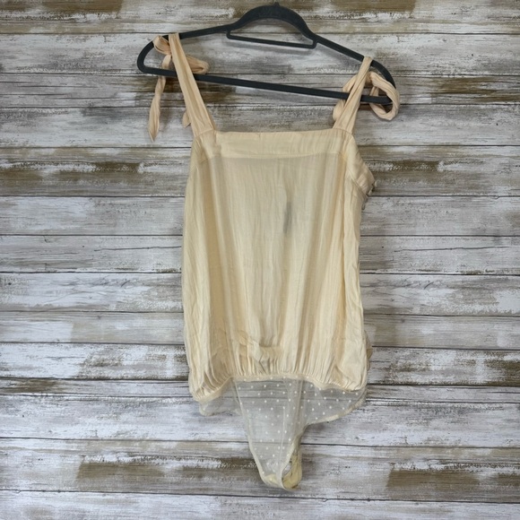 Free People Intimately Bow Ties Over Guys Ivory Cream Silky Bodysuit Size XS - Picture 1 of 10
